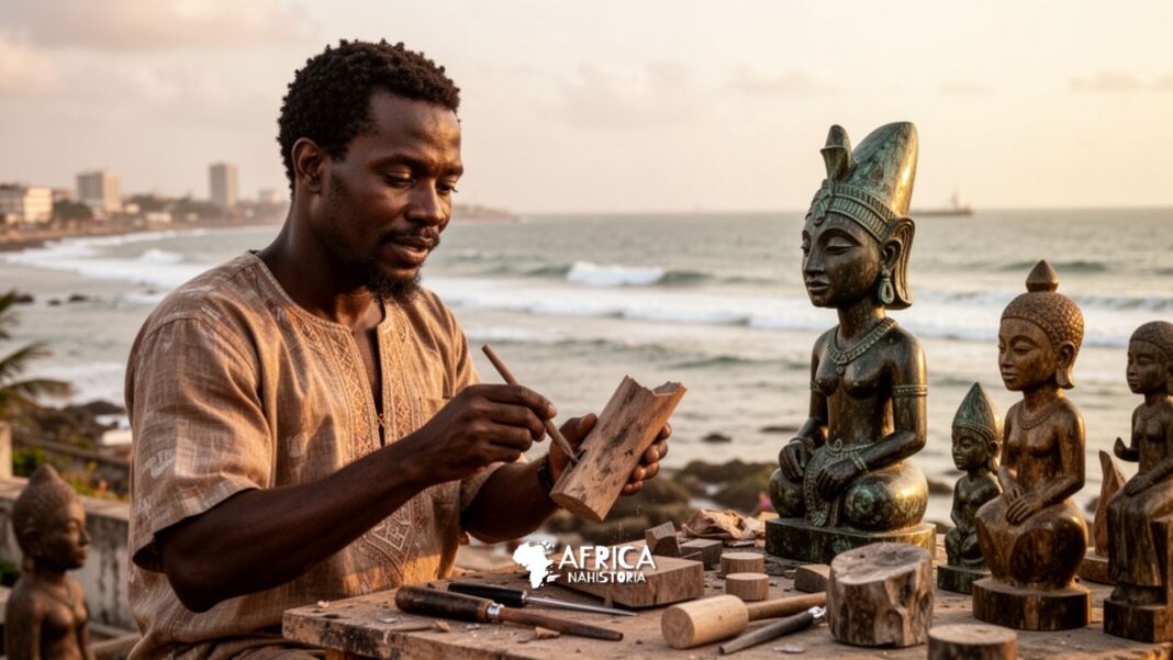 Idubor Escultor de peças para turistas em Lagos