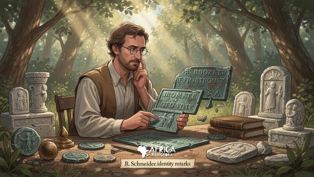 R. Schneider_ Classificou placas de bronze como “marcas de identidade” R. Schneider Classificou placas de bronze como “marcas de identidade”